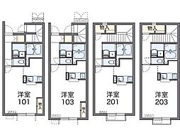 レオネクストコナ&サン2 1Kの間取図画像