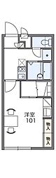 レオパレスESPACIO 1Kの間取図画像