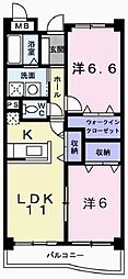 メゾン・ド・フレール 2LDKの間取図画像