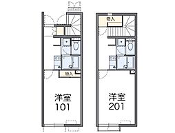 レオネクストじんすいひかり 1Kの間取図画像