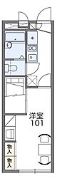 レオパレスKANBE 1Kの間取図画像