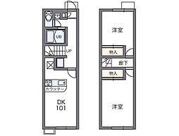 レオパレスあかし大久保弐番館 2DKの間取図画像