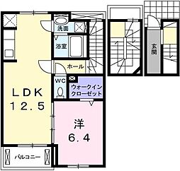 アニメート・ミキ 1LDKの間取図画像