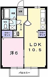 サンハイム 1LDKの間取図画像