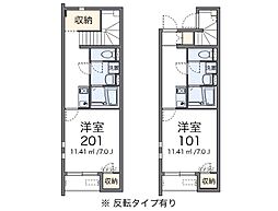 クレイノロイヤル三木 1Kの間取図画像
