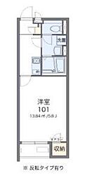 クレイノリュシアン 1Kの間取図画像