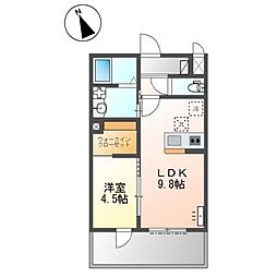 メゾン ド アミュレット 1LDKの間取図画像