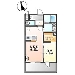 メゾン ド アミュレット 1LDKの間取図画像