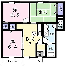 さわやか壱番館 3DKの間取図画像