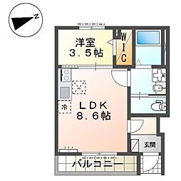 アヴェリア 1LDKの間取図画像