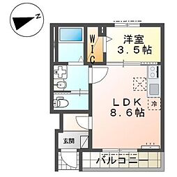 アヴェリア 1LDKの間取図画像