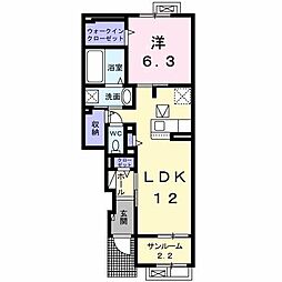 アストラル グレアI 1LDKの間取図画像