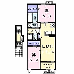アストラル グレアI 2LDKの間取図画像