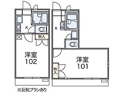 レオパレスゴールドレジデンス本竜野 1Kの間取図画像