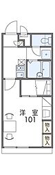 レオパレス飛鳥 1Kの間取図画像