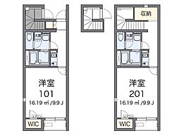 レオネクストコンフォートパレス 1Kの間取図画像