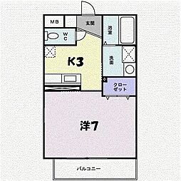 セレーノ・カーサ 1Kの間取図画像
