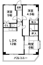 ユートピア魚住 3LDKの間取図画像