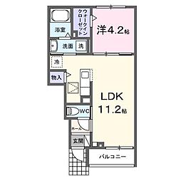 シェルエトワール 1LDKの間取図画像