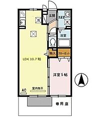 セジュールモナリエ篠山 1LDKの間取図画像