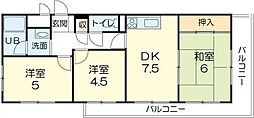 ロイヤル.コーポ姫路 3DKの間取図画像