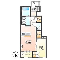 ラ・グシーヌA 1LDKの間取図画像