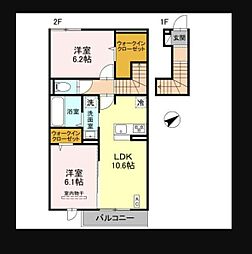 アルコバレーノX 2LDKの間取図画像