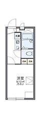 レオパレスマリーナ深江 1Kの間取図画像