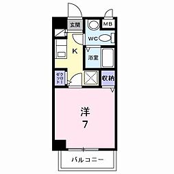 フローレンス西 1Kの間取図画像