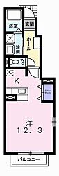 エスターブレC棟 ワンルームの間取図画像