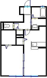 メルベーユ・トモ 1LDKの間取図画像