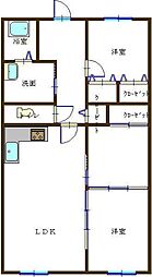 グローバル高田 3DKの間取図画像