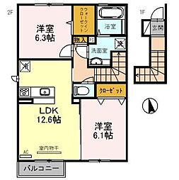 メゾン・マグノリア 2LDKの間取図画像