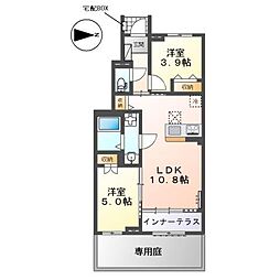 ヴィラ ステートリー 2LDKの間取図画像