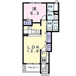 メゾンH・K3 1LDKの間取図画像