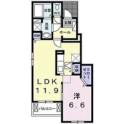 メゾンM・K2 1LDKの間取図画像