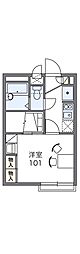 レオパレスアカネ 1Kの間取図画像