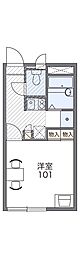 レオパレスM'sフレーズ伍番館 1Kの間取図画像