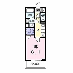 カネコハイツ 1Kの間取図画像