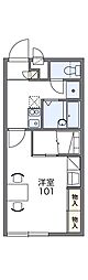 レオパレスたつの中央 1Kの間取図画像