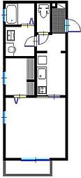 キラーナコート 1Kの間取図画像