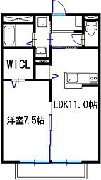 フレッツァ西宮堤町 1LDKの間取図画像