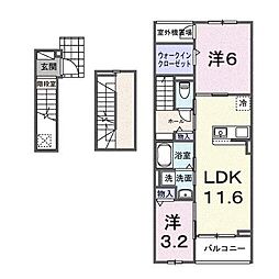 ルミエール 鈴蘭台 2LDKの間取図画像