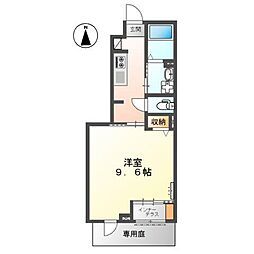 2020 1Kの間取図画像