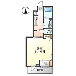 2020 1Kの間取図画像