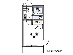 レオパレス永井2 1Kの間取図画像