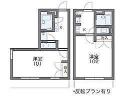 レオパレス永井・3 1Kの間取図画像