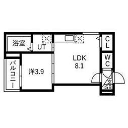 ルアナテラス38 1LDKの間取図画像