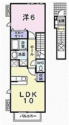 ジェルメフレーシュ 1LDKの間取図画像