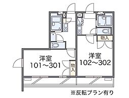 レオパレスアイリス 1Kの間取図画像